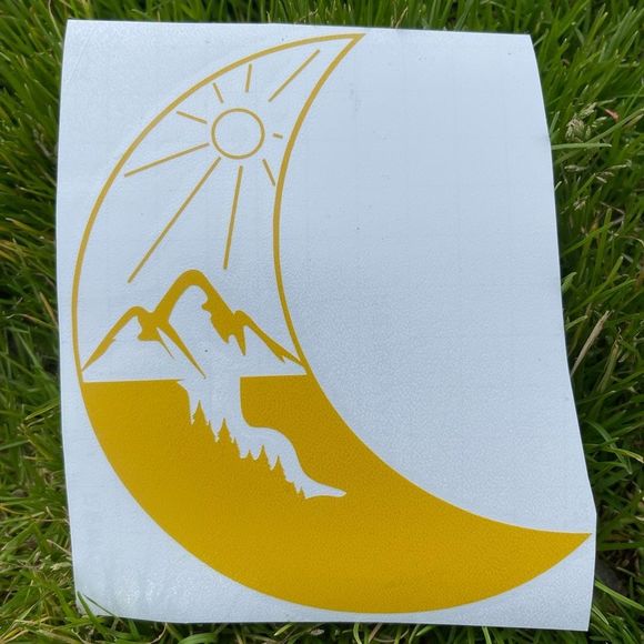 Crescent Mountain Moon Vinyl Decal - Picture 2 of 9